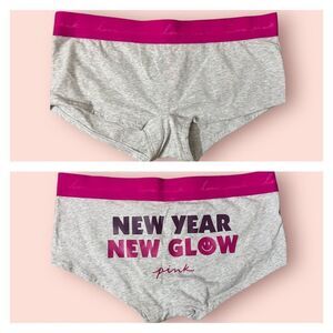 Pink by Victoria’s Secret New Year Pink Gray Panty Sz L